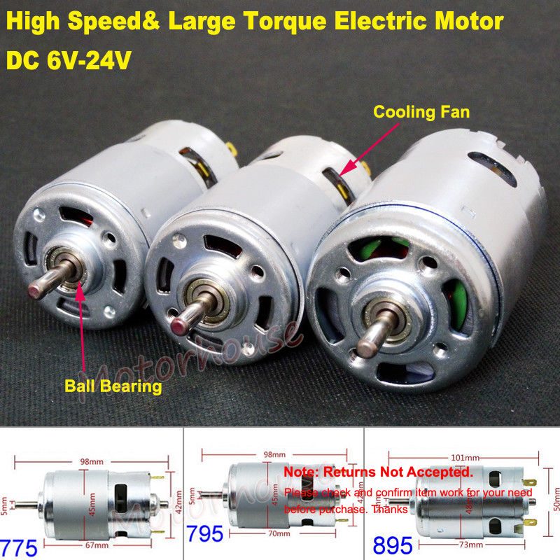 Magnetic Drill Press - RS-775/795/895 Carbon Brush Motor DC 6V
