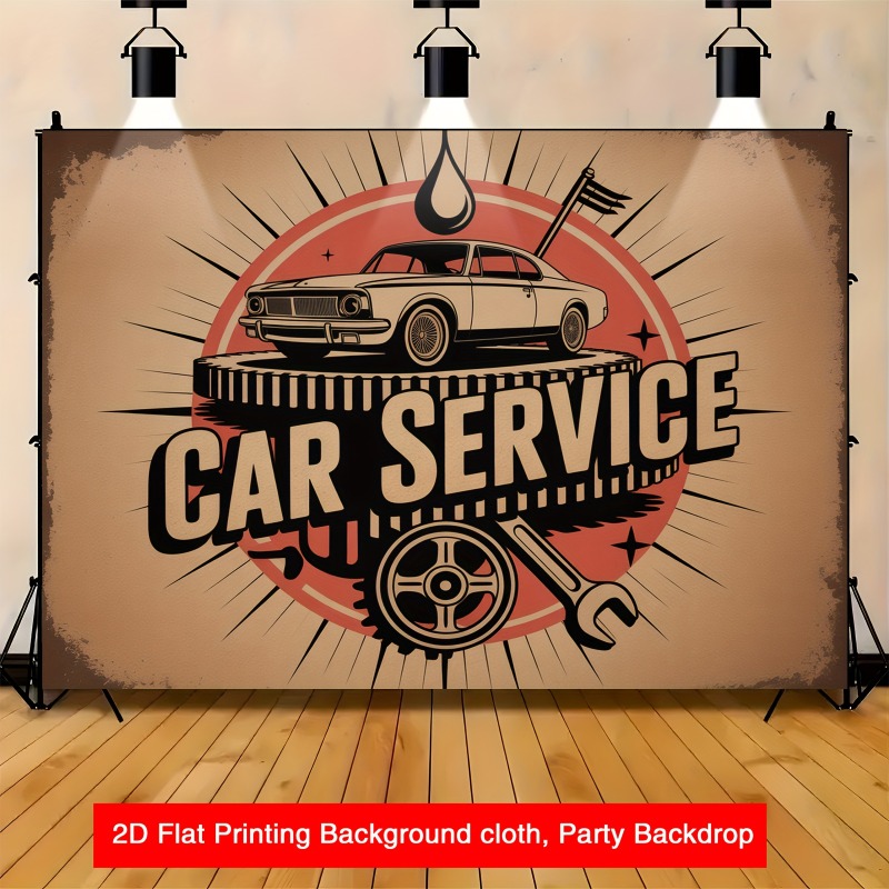 Spanduk layanan mobil retro be - Heavy Equipment Service ulasan dan harga