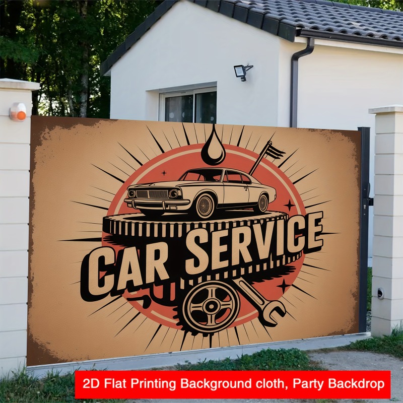 Spanduk layanan mobil retro be - Heavy Equipment Service ulasan dan harga