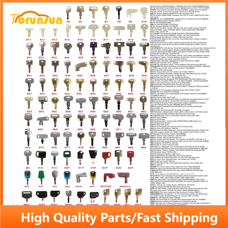 100 Kunci Set Pengapian Alat B - Heavy Equipment Keys Master Set ulasan dan harga